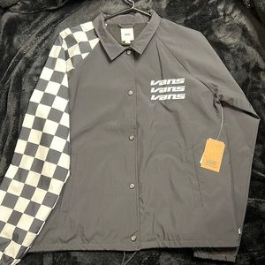black and checkered wind breaker jacket